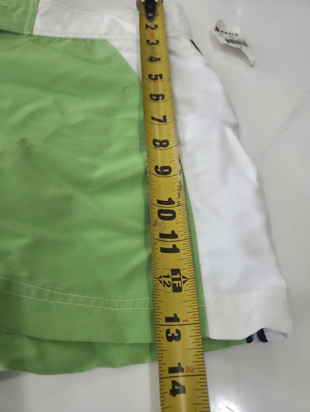 Ing Green and White Panel Swim Shorts with Lace Waist 13. Unisex